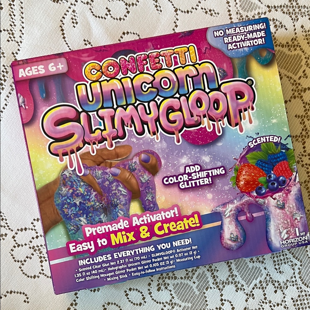 ♻️5/$25♻️ Confetti Unicorn SLIMYGLOOP DIY slime kit. NEW!!! Ages 6+ SCENTED!